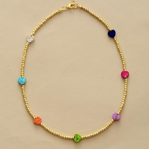 A pedra do rei Pulseira e colar, with liga de zinco, Coração, cromado de cor dourada, joias de moda & Vario tipos a sua escolha & para mulher, vendido por PC