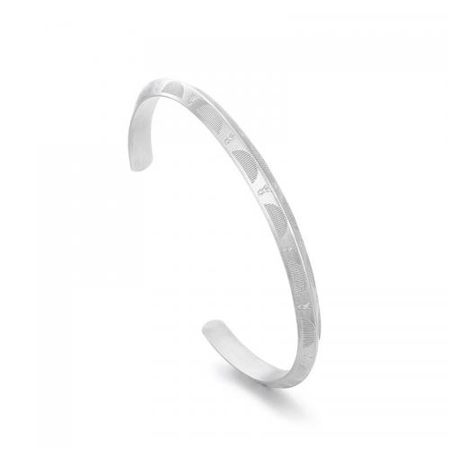 Rustfrit stål Bangle, 304 rustfrit stål, Letter C, mode smykker & Unisex, flere farver til valg, 6mm, Indvendig diameter:Ca. 62mm, Solgt af PC