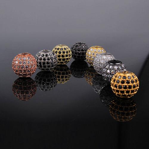 Cubic Zirconia Micro Pave Brass Beads plated DIY & micro pave cubic zirconia nickel lead & cadmium free Sold By PC