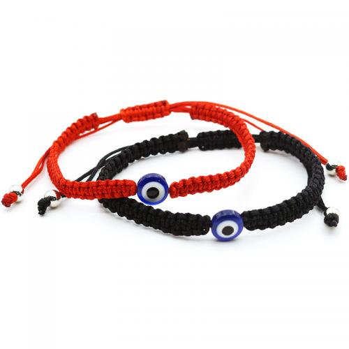 Evil Eye Jewelry Bracelet Resin with Nylon Cord Round evil eye pattern Length 18 cm Sold By PC