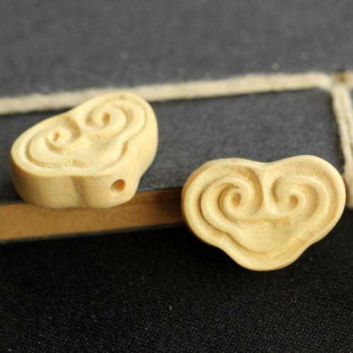 Abalorios de Madera, Boj, Corazón, Tallado, Bricolaje, 17x12x6mm, Vendido por UD