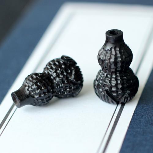 Wood Beads Black Sandalwood Calabash Carved DIY black Sold By PC