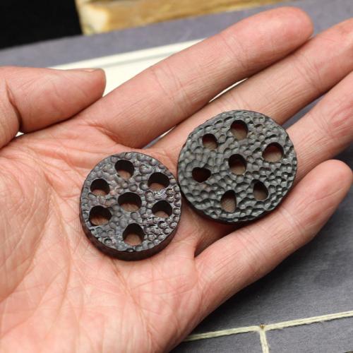 Wood Pendants Black Sandalwood Lotus Root Carved DIY Sold By PC