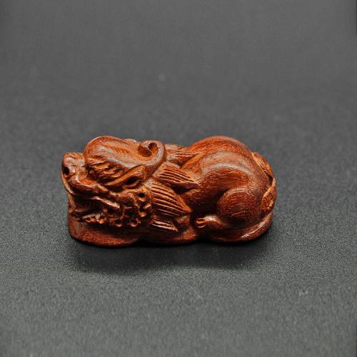 Wood Beads Sandalwood Mythical Wild Animal Carved DIY Sold By PC