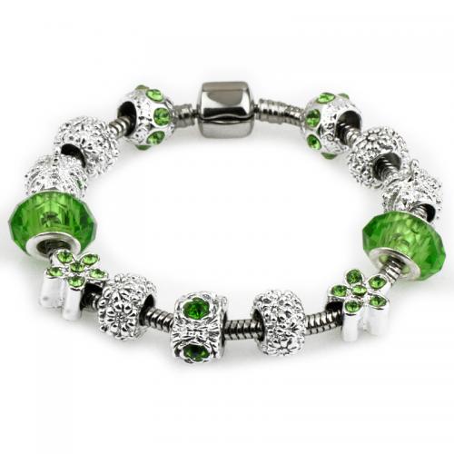 European Bracelet Zinc Alloy with Crystal & Lampwork fashion jewelry & for woman nickel lead & cadmium free Sold By PC