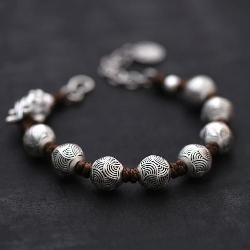 laiton bracelet, dragon, Plaqué de couleur d'argent, Vintage & pour homme, Longueur Environ 7 pouce, Vendu par PC