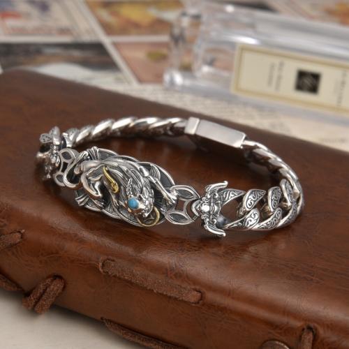 Brass Bracelet Mythical Wild Animal antique silver color plated vintage & Unisex Sold By PC