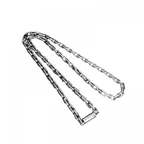 Messing Halsketting, silver plated, mode sieraden & uniseks, Lengte Ca 23.6 inch, Verkocht door PC