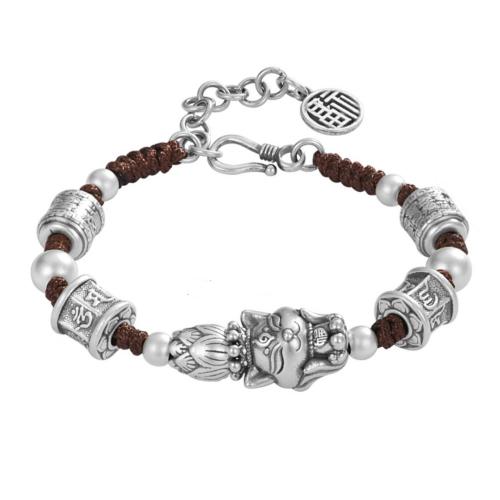 Prás Bracelet, Cartoon, dath airgid plated, seanré & unisex, Fad Thart 7 Inse, Díolta De réir PC