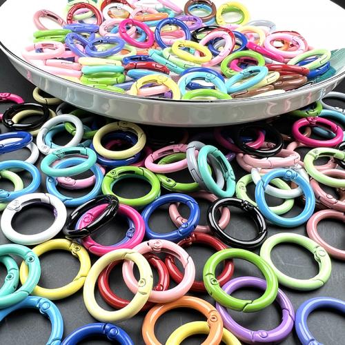 Chiave catena, lega in zinco, Ciambella, vernice di essiccamento, DIY, colori misti, assenza di nichel,piombo&cadmio, 3.50x24mm, Appross. 100PC/borsa, Venduto da borsa