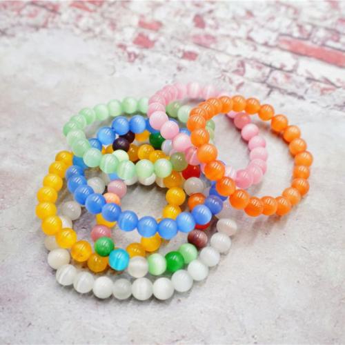 Pulseras de ojos de gatos, Ojo de gato, Esférico, Joyería & diverso tamaño para la opción & para mujer, más colores para la opción, longitud aproximado 18 cm, Vendido por UD