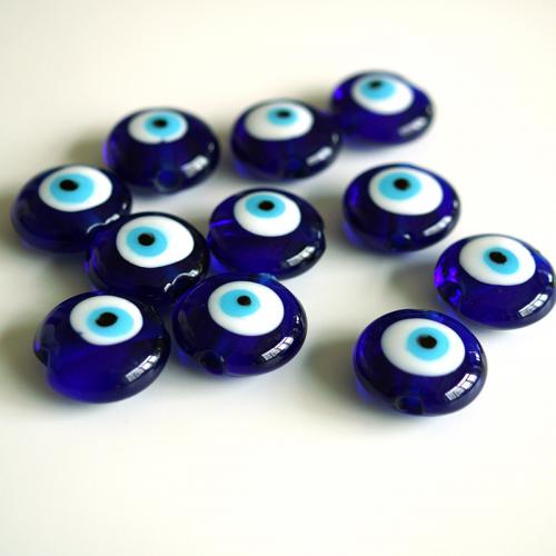 Glass Eye Beads Male, vetro lavorato, Cerchio, DIY & modello malocchio & formato differente per scelta, nessuno, 30PC/borsa, Venduto da borsa