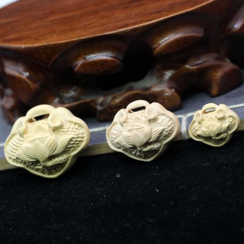 Wood Pendants Boxwood Carved DIY yellow Sold By PC