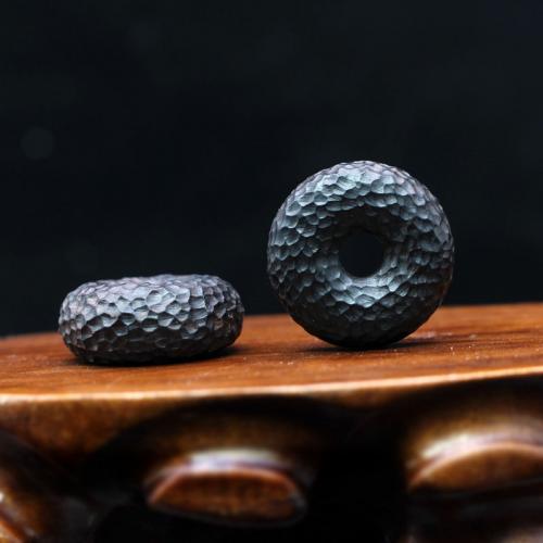 Perles en bois, black Sandalwood, Rond, gravé, DIY, noire, 30x12mm, Vendu par PC