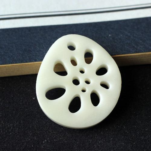 Pendentifs en bois, Bodhi, Lotus Root, gravé, DIY, blanc, length is about 2.5-2.9CM, Vendu par PC