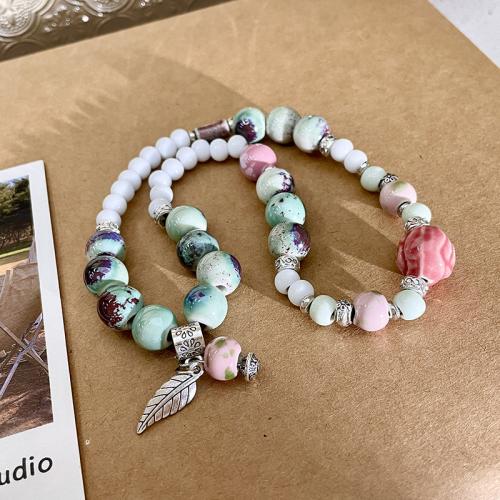 Pulsera de Porcelana, Hilo elástico, con Porcelana, hecho a mano, Joyería & para mujer, longitud aproximado 38 cm, Vendido por UD