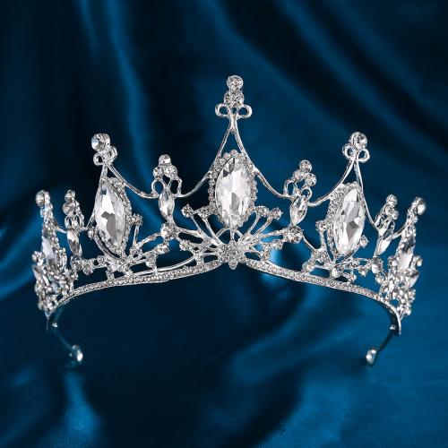 Bridal Tiaras Zinc Alloy with Rhinestone fashion jewelry & for woman & with rhinestone nickel lead & cadmium free 20cm 8cm Sold By PC