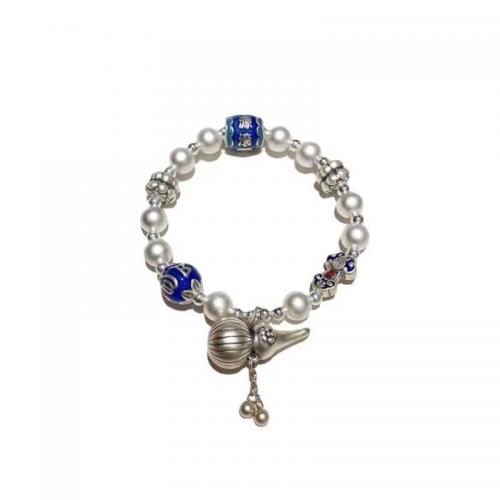 Messing Armband, Kalebas, silver plated, Vintage & Blauwsel & uniseks, Lengte Ca 7 inch, Verkocht door PC