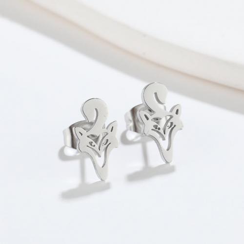 Stainless Steel Stud Earrings 304 Stainless Steel Vacuum Ion Plating fashion jewelry & for woman & hollow Sold By Bag