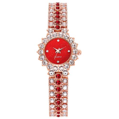 liga de zinco pulseira relógio, with vidro, Roda, banhado, movimento chinês & Vario tipos a sua escolha & para mulher & com strass, watch size 230x30mm,bracelet length 170mm, vendido por PC