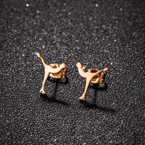 Stainless Steel Stud Earrings 304 Stainless Steel Vacuum Ion Plating fashion jewelry & for woman Sold By Bag