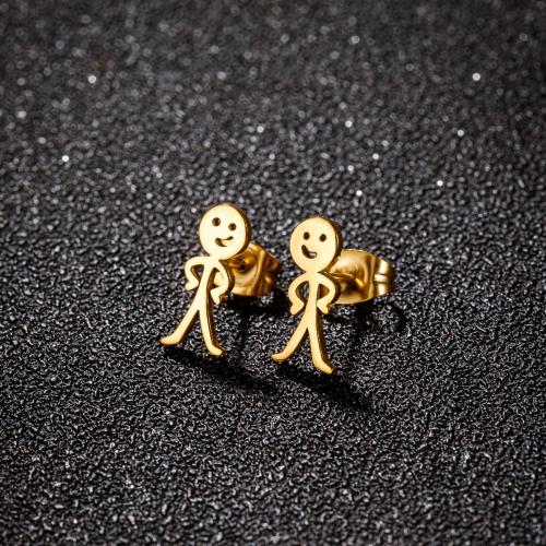 Stainless Steel Stud Earrings 304 Stainless Steel Vacuum Ion Plating fashion jewelry & for woman Sold By Bag