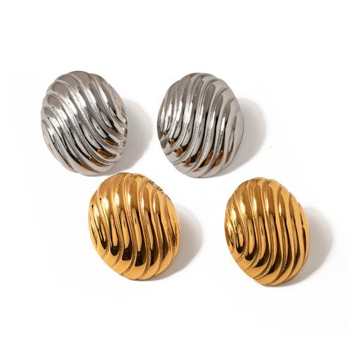 Stainless Steel Stud Earrings 304 Stainless Steel Vacuum Ion Plating fashion jewelry & for woman Sold By Pair