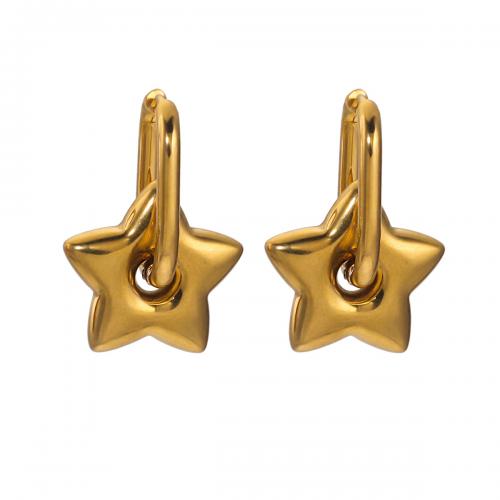 Cruach dhosmálta Lever Back Earring, 304 Cruach dhosmálta, Star, jewelry faisin & do bhean, órga, 19.50x32mm, Díolta De réir Péire