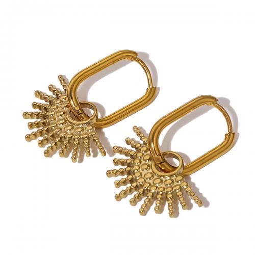 Stainless Steel Drop Earring 304 Stainless Steel fashion jewelry & for woman golden Sold By Pair