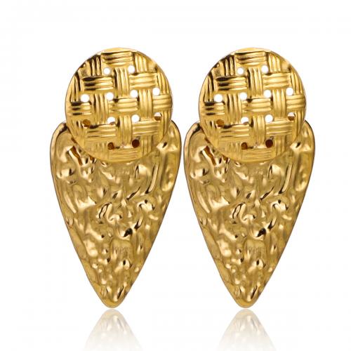 Stainless Steel Drop Earring 304 Stainless Steel fashion jewelry & for woman golden Sold By Pair