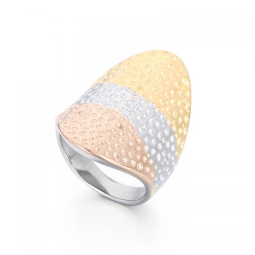 Bague en acier inoxydable, Acier inoxydable 304, bijoux de mode & normes différentes pour le choix & pour femme, couleurs mélangées, Vendu par PC