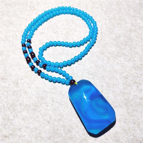 Collier chaîne chandail , résine, Forme différente pour le choix & unisexe, bleu, Length about 50mm, Longueur Environ 60 cm, Vendu par PC