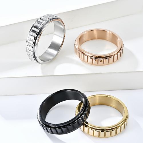 Titanium Čelik Finger Ring, uglađen, modni nakit & bez spolne razlike & različite veličine za izbor, više boja za izbor, nikal, olovo i kadmij besplatno, wide:6mm, Prodano By PC