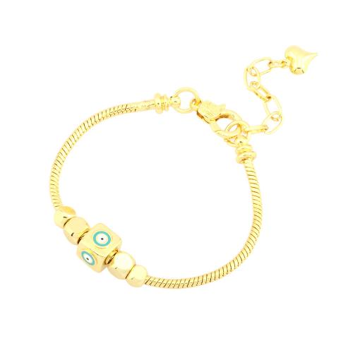 Mal pulsera ojo, metal, 18K chapado en oro, Joyería & para mujer & esmalte, más colores para la opción, libre de níquel, plomo & cadmio, longitud aproximado 16-22 cm, Vendido por UD