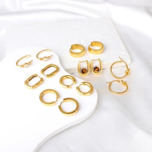 Stainless Steel Lever Terug Earring, 304 roestvrij staal, gold plated, mode sieraden & verschillende stijlen voor de keuze & voor vrouw, nikkel, lood en cadmium vrij, Verkocht door pair