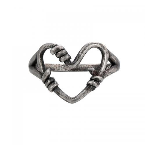 Messing fingerring, Heart, forskellig størrelse for valg & for kvinde, oprindelige farve, Solgt af PC