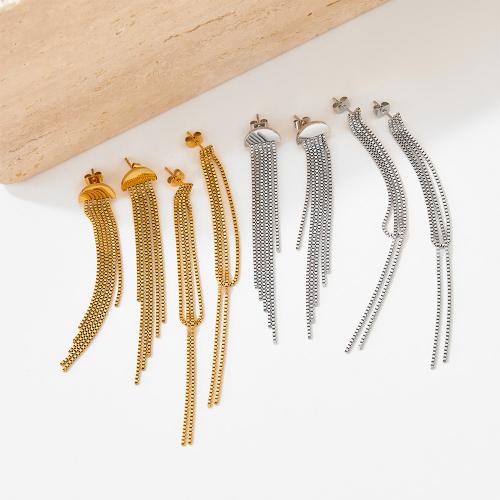 Mode-Fringe-Ohrringe, 304 Edelstahl, Modeschmuck & verschiedene Stile für Wahl & für Frau, keine, 30x3.50mm, verkauft von Paar