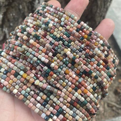 Agaat kralen, DIY, gemengde kleuren, 3.50x3.50mm, Ca 105pC's/Strand, Per verkocht Ca 39 cm Strand