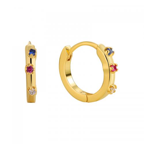 Cúbicos Circonia Pendiente Latón Micro pavimenta, metal, chapado, micro arcilla de zirconia cúbica & para mujer, dorado, Vendido por Par