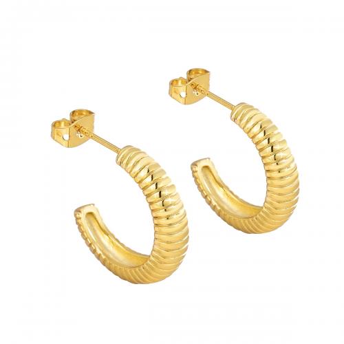 Brass Stud Earring plated for woman golden Sold By Pair