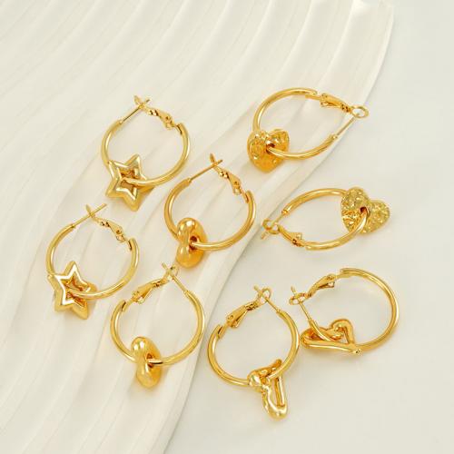 Stainless Steel Lever Back Earring 304 Stainless Steel 18K gold plated fashion jewelry & for woman golden Sold By Pair