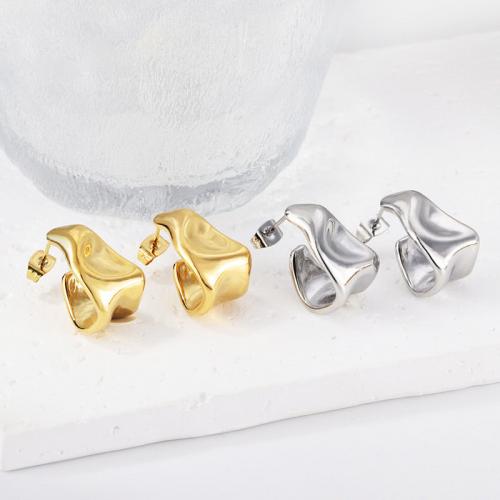 Stainless Steel Stud Earrings 304 Stainless Steel Vacuum Ion Plating fashion jewelry & for woman Sold By Pair