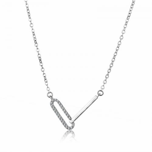 Kubieke Zirkoon Micro Pave Brass Ketting, Messing, met 5cm extender keten, silver plated, mode sieraden & micro pave zirconia & voor vrouw, zilver, nikkel, lood en cadmium vrij, Per verkocht Ca 40 cm Strand