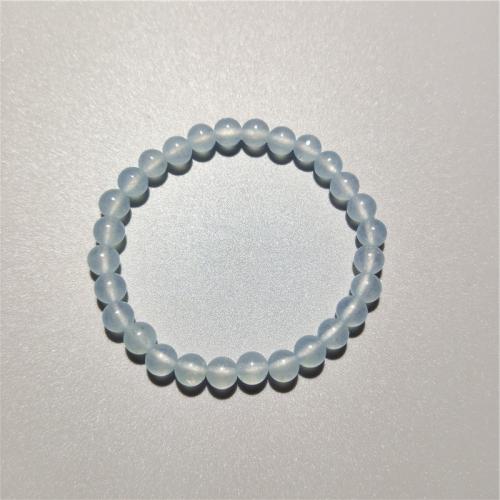 Gemstone Bracciali, blu calcedonio, Cerchio, gioielli di moda & formato differente per scelta & per la donna, blu chiaro, Lunghezza Appross. 18 cm, Venduto da PC