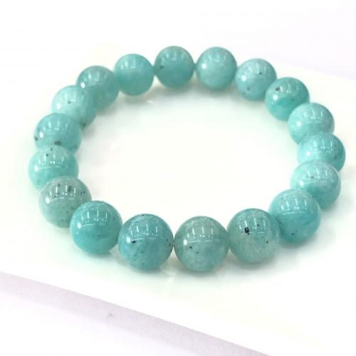 Pulseras de Amazonite natural, Amazonita, Esférico, pulido, Joyería & unisexo, Azul Celeste, 10mm, longitud aproximado 18 cm, Vendido por UD