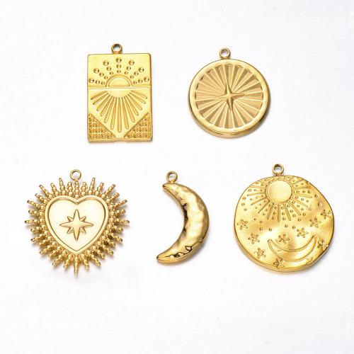 Stainless Steel Pendants 304 Stainless Steel gold color plated DIY Sold By Bag