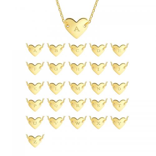 Collier en laiton, coeur, Placage, pour femme, doré, Longueur Environ 40-50 cm, Vendu par PC