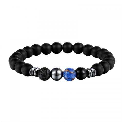 Edelsteen armbanden, Black Stone, mode sieraden & verschillende stijlen voor de keuze & voor vrouw, 8mm, Lengte Ca 19 cm, Verkocht door PC