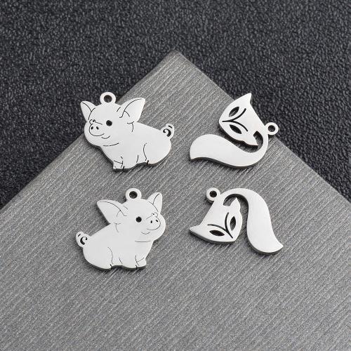 Acier inoxydable animaux Pendentifs, Acier inoxydable 304, animal, Placage de couleur argentée, DIY & styles différents pour le choix, plus de couleurs à choisir, 10/sac, Vendu par sac