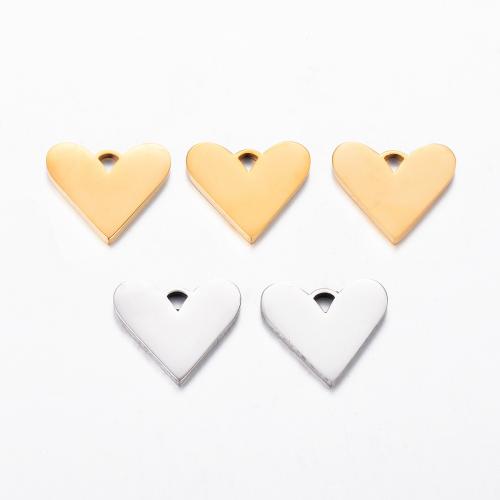 Stainless Steel Heart Pendants 304 Stainless Steel plated DIY Sold By Bag